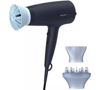 Philips Secador de Pelo Serie 3000, 2100w, 2 Accesorios, Boquilla Estrecha y Disfusor, Tecnologia ThermoProtect, BHD360/20, Negro