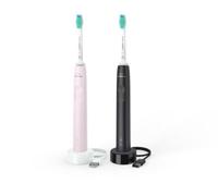 Philips 3100 series - 2x Cepillos dental eléctrico sónicos - Negro/Rosa - HX3675/15
