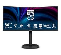 Philips 34B2U3600C Monitor 34" WQHD Curvo, WLED, 120 Hz, VA, Adaptive Sync., TUV EyeSafe, Altavoces, Altura Ajustable (3440x1440, 1x HDMI 2.0, 1x DP 1.2, 1x USB-C) Negro
