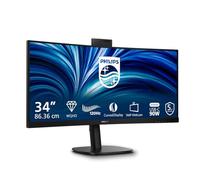 Philips 34B2U3600CH Monitor 34 Pulgadas UWQHD Curvo, 120Hz, VA, 4 ms GtG, Adaptive Sync., HDR10, Altura Ajustable, Altavoces (3440x1440, 2X HDMI 2.0, 1x DP 1.4, USB-C), Negro