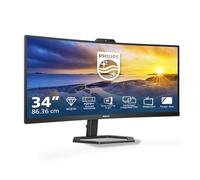 Philips 34E1C5600AM - Monitor Curvo WQHD de 34 Pulgadas, Webcam, Altura Regulable, Altavoz (3440x1440, 100Hz, HDMI, DisplayPort, USB-C, USB Hub) Negro