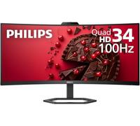 Philips 34E1C5600HE 34'' UltraWide QHD 21:9 Monitor with Built-in Windows Hello Webcam & Noise Canceling Mic, USB-C Docking, Stereo Speakers, 100Hz, 4-Year Advance Replacement