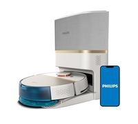 PHILIPS 7000 Robot Aspirador y fregasuelos, 5000 Pa, 185m², Blanco | Robot aspirador con succión de 5000 Pa, 3L, autonomía 180 mins, estación de vaciado automático, app HomeRun (XU7100/02)