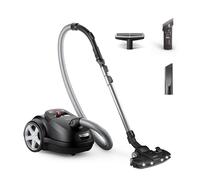 PHILIPS 8000 Performer Aspiradora con Bolsa, 900 W, 12 m, LED, Negro | Aspiradora de trineo 900 W, Boquilla TriActive LED, filtro HEPA, alcance de 12 m, bolsas de larga duración (XD8122/10)