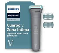 Philips Afeitadora Corporal series 3000 - Depiladora Masculina con sistema de protección, Recorta y depila zonas íntimas, Afeitado suave y apurado, 100% impermeable, 80 min. de autonomía, BG3480/15.