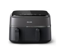 Philips Airfryer DualBasket - Cocina sano, rápido y versátil, 9L de capacidad, pantalla táctil, diseño con 2 cestas (NA350/00)