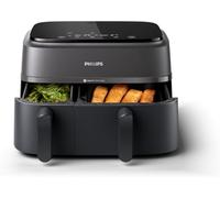 Philips Airfryer DualBasket - Cocina sano, rápido y versátil, 9L de capacidad, pantalla táctil, diseño con 2 cestas (NA350/00)