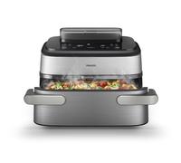 Philips Airfryer Serie 5000 Megabasket con SteamFry: vapor y freidora de aire, 28 modos de cocinado, 9,5L o cesta doble 3L+6L, Tecnología RapidAir Plus, Auto SteamClean (NA565/00)