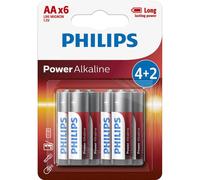 Philips Alkaline Power Pilas Alcalinas AA LR06 1.5V Pack 6 Unidades