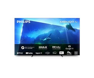 Philips Ambilight OLED818 194 cm (77 Pulgadas) Smart 4K OLED TV | UHD y HDR10+ | 120Hz | Engine P5 AI Picture | Dolby Atmos | Altavoces 40W | Compatible con Asistente Google y Alexa