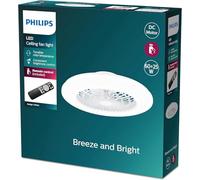 Philips Amigo Ventilador de Techo LED 60W+25W 58cm 5500lm + Mando Blanco | Motor DC, Luz Blanca Regulable, Modo de Verano e Invierno para Refrigeración y Calefacción, Silencioso