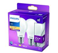 Philips Bombilla de filamento mate 100 W A60 E27 x2