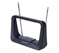 Philips Antena para Televisión Digital - Antena Amplficadora de Señal Portátil Filtro 4G, 28 db UHF/VHF/FM, Fácil Instalación, con Filtro de Reducción de Ruido, (Color Negro)