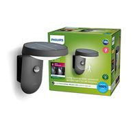 Philips - Aplique de pared para exteriores Philips Tyla 9W Luz Cálida 2700k con sensor de movimiento y panel de carga solar, protección IP44