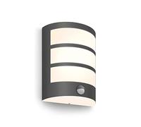 Philips - Aplique mural con sensor Philips Python, lámpara LED de exterior, color antracita, luz blanca cálida, 6W