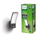 Philips - Aplique mural con sensor Philips Splay, lámpara LED de exterior, color antracita, luz blanca neutra, 12W