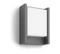 Philips myGarden Arbour - Aplique sin sensor con 1 bombilla, iluminación exterior, LED, 6 W, aluminio, luz blanca cálida, IP44, color antracita