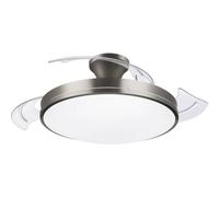 Philips Atlas Ventilador de Techo con Luz LED, 3 Aspas Retráctiles, Diámetro Aspas 106 cm, 3 Modos de Luz, Luz Blanca Ajustable, Silencioso, Modelo 2024, Níquel, Clásico