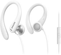 PHILIPS AUDIO Auriculares Deportivos Intrauditivos A1105WT con Micrófono (Gancho de Oreja Flexible, Apertura Bass, Resistentes al Sudor, Mando a Distancia Integrado) Blanco