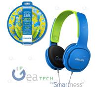 Philips Auriculares COMPATIBILE Niños SHK2000 Con Filo Tope Volumen 85dB Max Blu