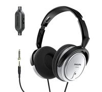 Philips Auriculares estéreo con Cable para podcasts, monitoreo de Estudio y grabación para computadora, Teclado y Guitarra con Adaptador Adicional de 6,3 mm, Color Plateado
