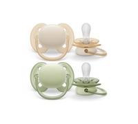 Philips Avent - 2 chupetes ultra suaves 0-6 meses naranja/verde
