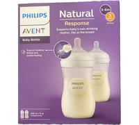 Philips Avent Biberón Natural Response: 2 biberones para bebés recién nacidos de 260 ml, sin BPA, a partir de 1 mes (modelo SCY903/02)