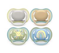 Philips Avent chupete ultra air: 4 chupetes ligeros y transpirables para bebés de 0 a 6 meses, sin BPA y con funda de transporte esterilizadora (modelo SCF085/65)