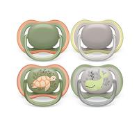 Philips Avent chupete ultra air: 4 chupetes ligeros y transpirables para bebés de 6 a 18 meses, sin BPA y con funda de transporte esterilizadora (modelo SCF085/66)