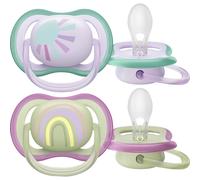 Philips Avent - Chupetes ultra air 0-6 meses verde/rosa