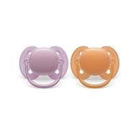 Philips Avent Chupete ultrasuave, 2 chupetes suaves y flexibles para bebés de 6 a 18 meses sin bisfenol A, con estuche esterilizador (modelo SCF091/33)