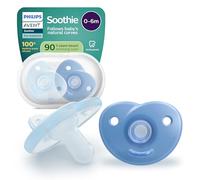 Philips Avent chupetes Soothie: chupete anatómico, para recién nacidos de 0 a 6 meses, diseño de una sola pieza, tetina de silicona que reduce la presión, sin BPA, paquete de 2, azul,SCF099/26