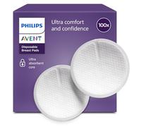 Philips Avent Discos absorbentes desechables - Núcleo con triple capa absorbente, a prueba de fugas, suave textura de panal, ultrafinos y discretos, envueltos individualmente, 100 unidades, SCF254/13