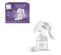 Philips Avent Extractor de leche manual, fácil extracción con tecnología de movimiento natural, transparente, SCF430/03