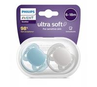 Philips Avent - Juego de 2 chupetes ultra suaves de 6/18 meses, color neutro SCF091/34