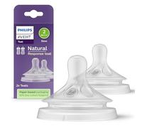 Philips Avent Natural Response tetinas con válvula anticólicos, flujo lento (Flow 2), paquete de 2, SCY962/02