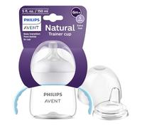Philips AVENT Natural Trainer Sippy Cup con pezón de respuesta natural y boquilla suave, transparente, 5 onzas, 1 unidad, SCF263/01