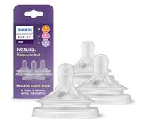 Philips Avent pack de tetinas Natural Response Mezcle y combine, 3 tetinas Natural Response con distintos niveles de flujo (medio [F 3], rápido [F 4] y extrarrápido [F5]), pack de 3, SCY960/03