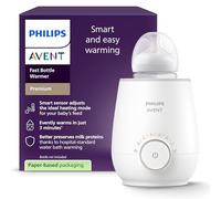 Philips Avent Premium Calientabiberones rápido- Control de temperatura inteligente, calienta uniformemente sin puntos calientes, sistema al baño maría de calidad hospitalaria, SCF358/00
