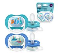 Philips Avent Scf 080/03, Paquete De 2 Chupetes Ultra Air, 6-18 Meses, Tetina Blanda, color Azul Y Turquesa - Pack de 2