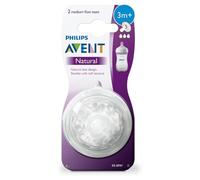 Philips Avent SCF043/27-2 - Tetinas natural flujo medio, 3m+, con 2 agujeros