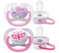 Philips Avent SCF080/02 Chupetes Ultra Air Collection Happy Niña 0-6m 2 uds