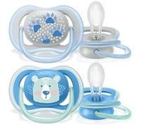 Philips AVENT SCF085/03 2 chupetes ULTRA AIR - Azul - Decoración de oso 6/18 meses