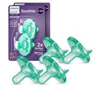 Philips Avent SCF190/41 - Chupetes Soothie para bebés de 0 a 3 meses, diseño de una sola pieza, sin BPA, extraduraderos, color verde, paquete de 4 unidades