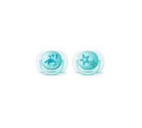 Philips Avent SCF226/20 - Pack de dos chupetes ultra suaves y flexibles, decorados, 0-6 meses, niño, color azul marino