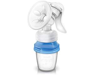 Philips Avent SCF330/13 - Extractor de leche manual, con cojín masajeador y 3 vasos de almacenamiento