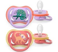 Philips Avent chupetes ultra air: diseño anatómico, para bebés a partir de 18 meses, tetina simétrica de silicona suave, sin BPA, con estuche esterilizador, paquete de 2, SCF349/47