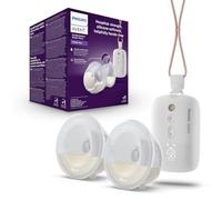 Philips Avent SCF532/11 - Extractor de leche eléctrico doble manos libres, motor de resistencia hospitalaria, bombea hasta 85 veces por minuto, vasos de colección ultraligeros, protectores de silicona