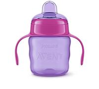 Philips Avent SCF551/03 Easy Sip - Boquilla suave - Fácil de beber - Adecuado a partir de 6 m+ - 200 ml - Apto para lavavajillas - Sin BPA - Lila/Rosa