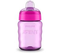 Philips Avent SCF553/03 - Vaso con boquilla de silicona para niña, válvula antigoteo, sin BPA, para 9 meses, 260 ml, color rosa